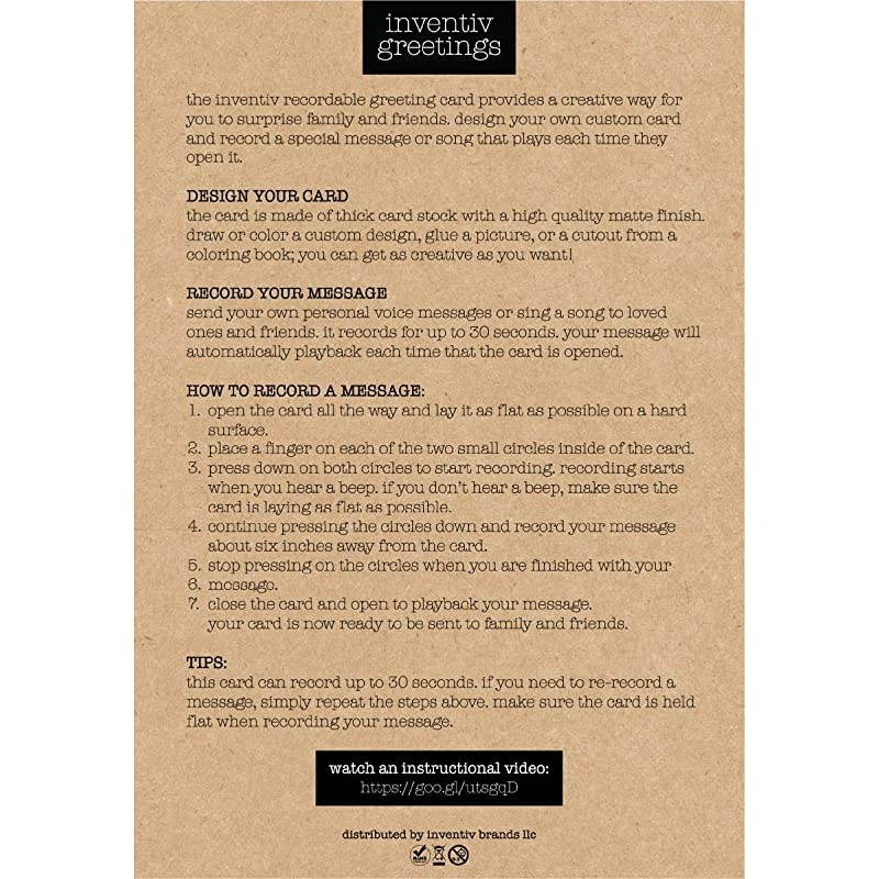 2 Pack  30 Second Recordable DIY Greeting Card Voice Recorder Module Blank WhiteApply Custom Design Artwork