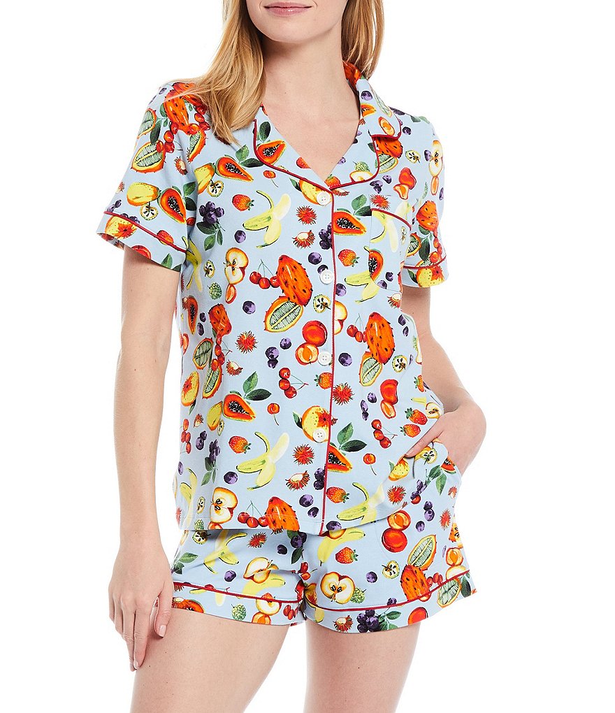 BedHead Pajamas Forbidden Fruit Printed Classic Jersey Shorty Coordinating Pajama Set