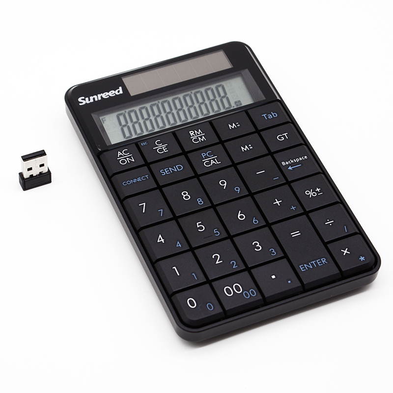 Sunreed 2in 1 USB Numeric Keypad with Calculater Wireless Receiver Numeric Keypad Tablet with USB Hub 29 Keys for Microsoft Mac