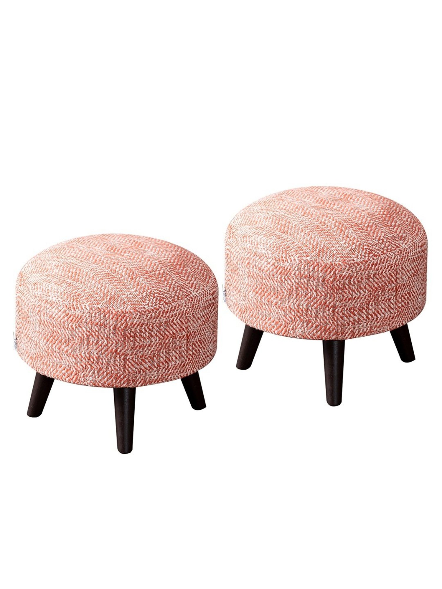 Chumbak French Sahara Solid Mustard Yellow Wood Ottoman