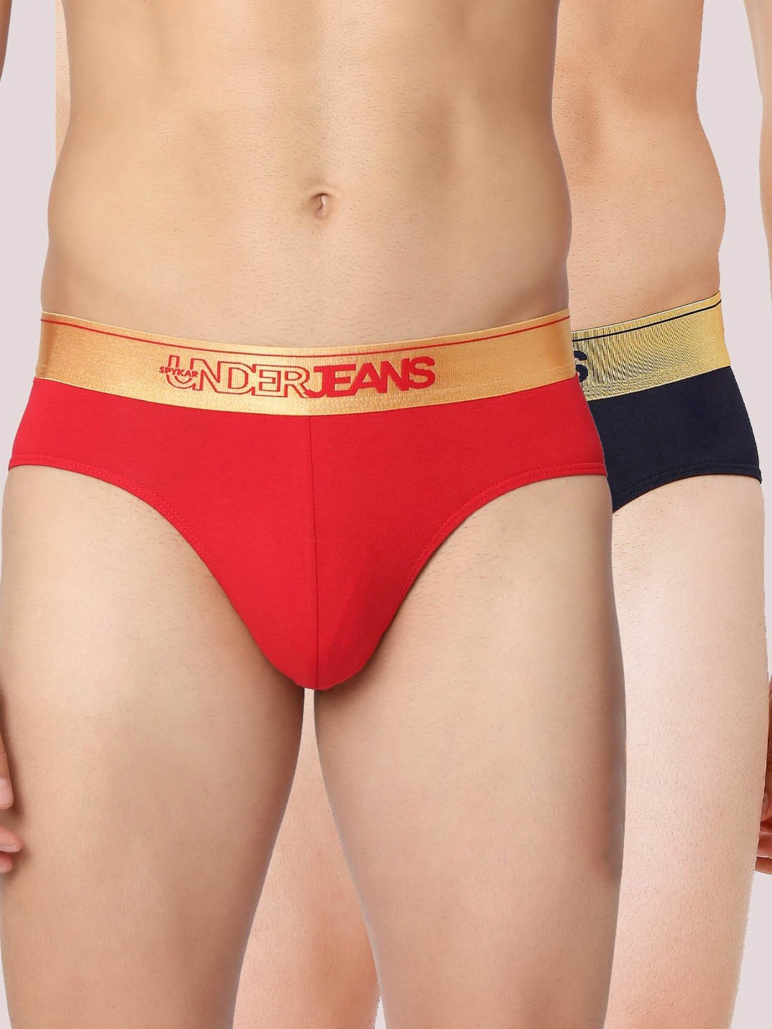 Underjeans By Spykar Multi Regular Fit Briefs - Pak of 2