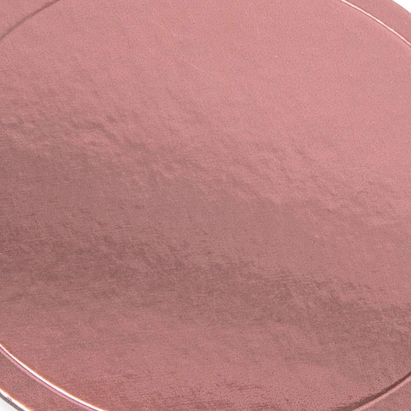 Sparkle and Bash 200 Pack Mini Round Cake Boards, Rose Gold Foil Dessert Base (3.5 Inches)