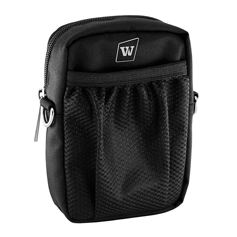 Voice Amplifiers Speaker Carry Case Cover Bag with Mesh Pocket Zip And Snap Hook Fit USB Cable Wall Charger Phone WB010