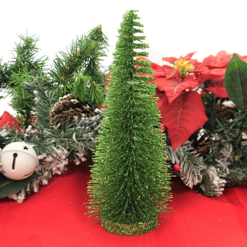 Christmas 10.0" Bright Green Glitter Tree Bottle Brush Department 56  -  Decorative Figurines