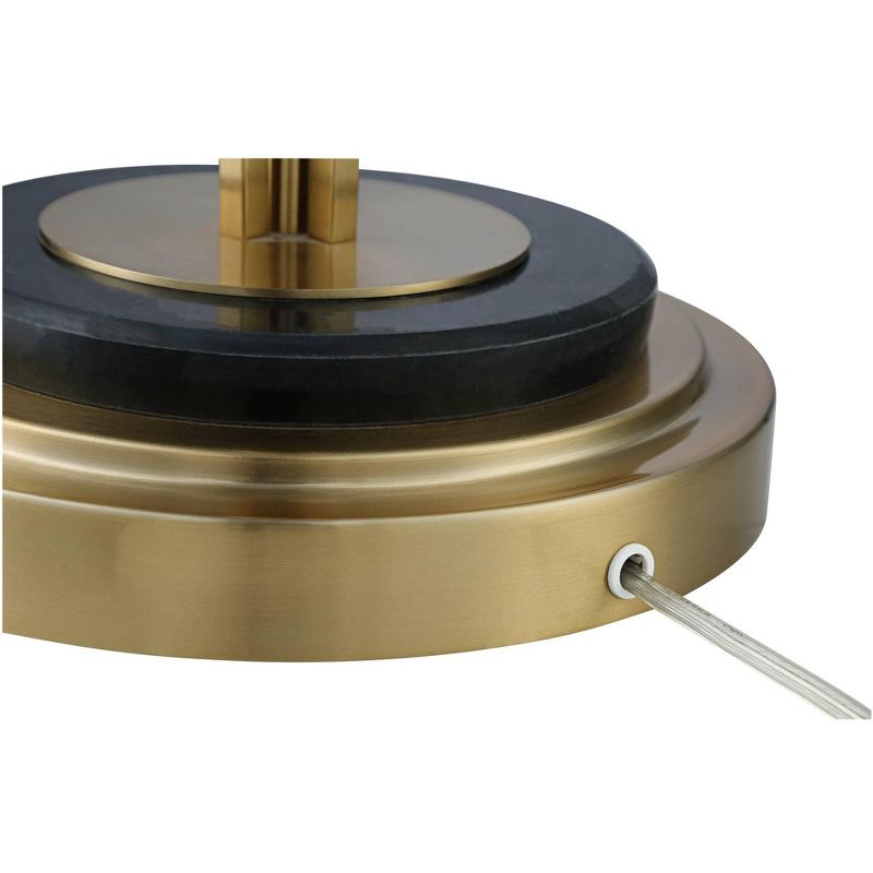 Possini Euro Design Palisade Satin Brass and Marble Modern Luxe Floor Lamp