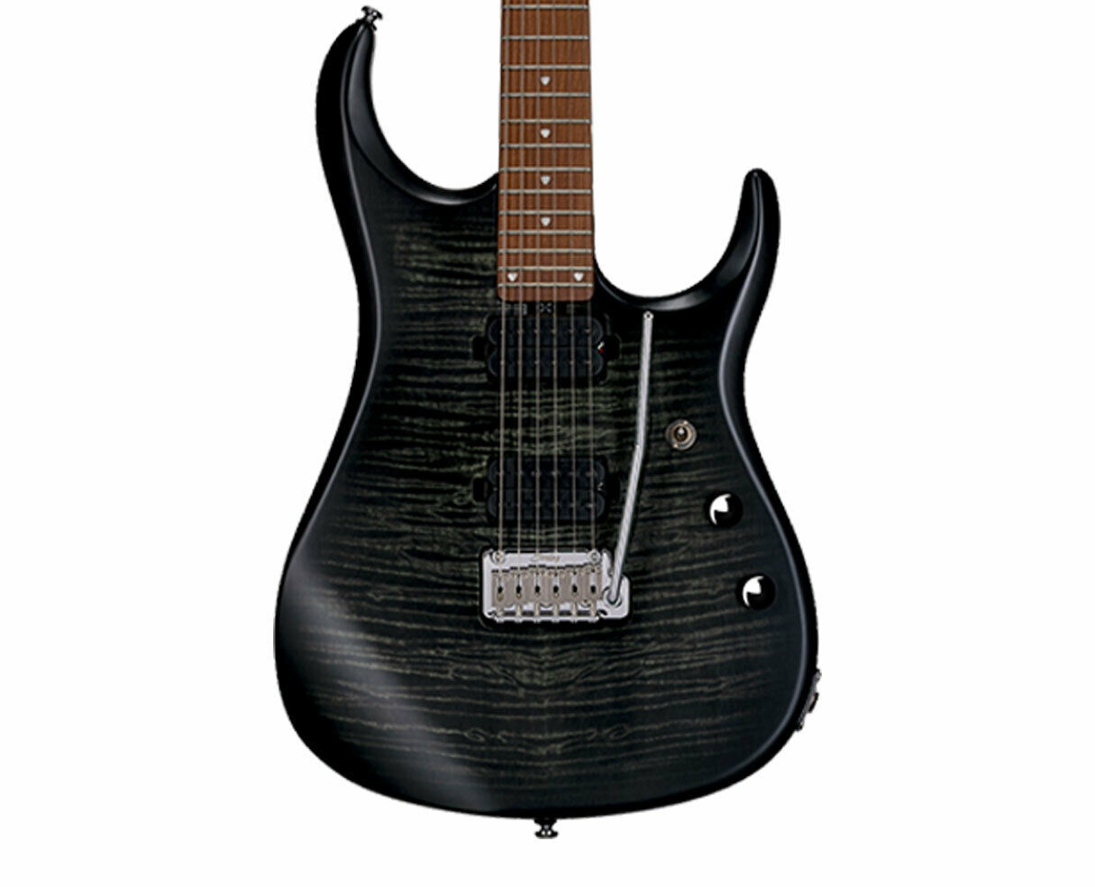 Sterling by Music Man JP15, Flame Maple Top, Trans Black Satin