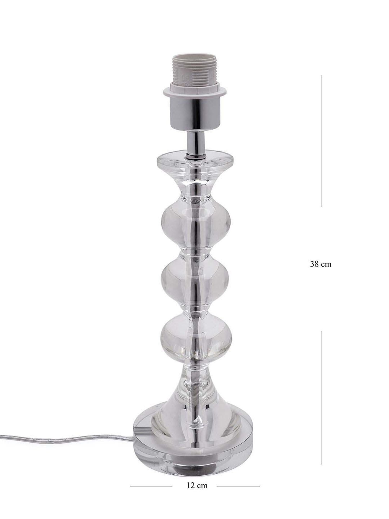 Pure Home and Living Grey Glass Trophy Shaped Table Lamp Stand