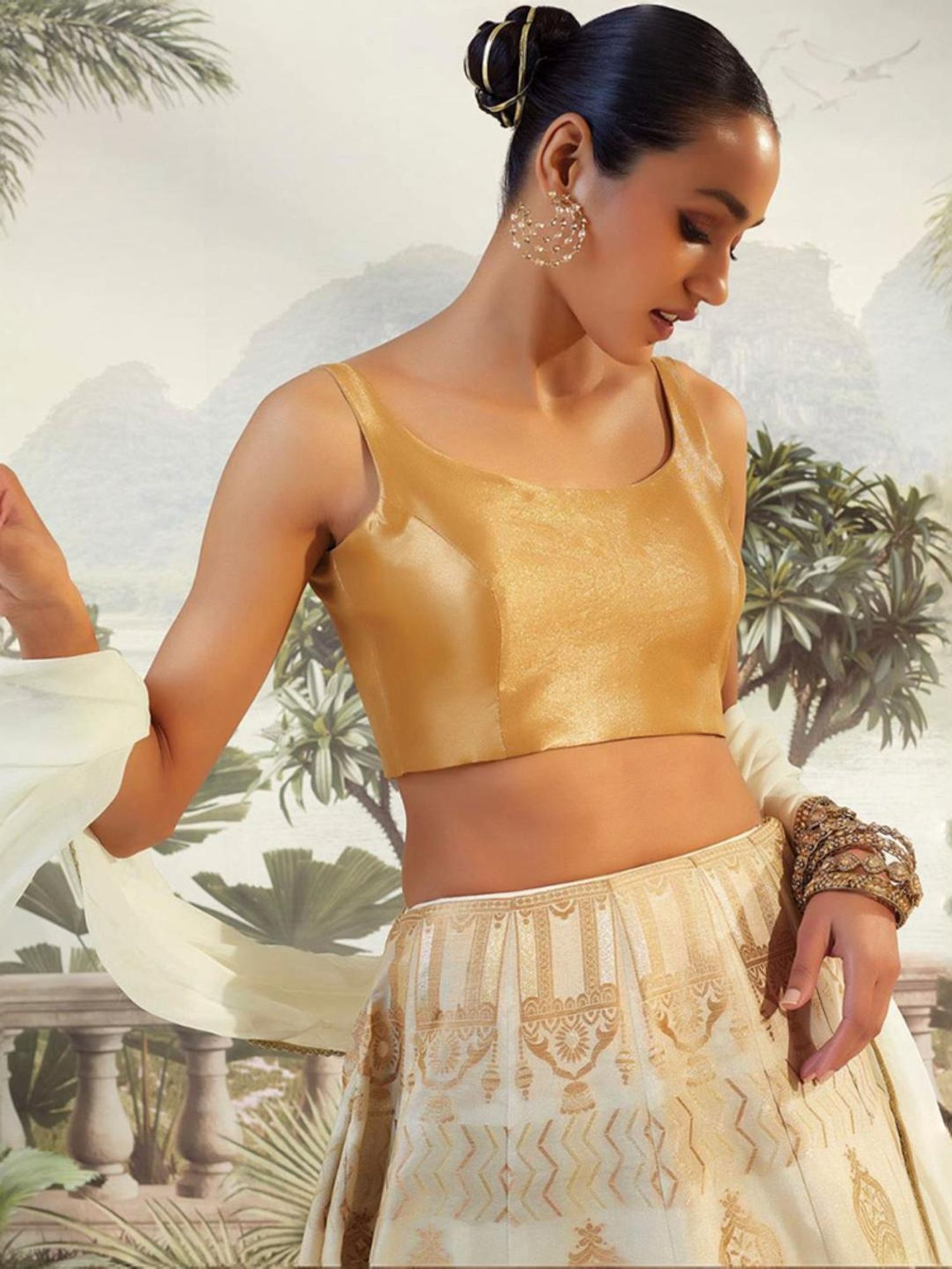 Soch Golden Plain Readymade Blouse