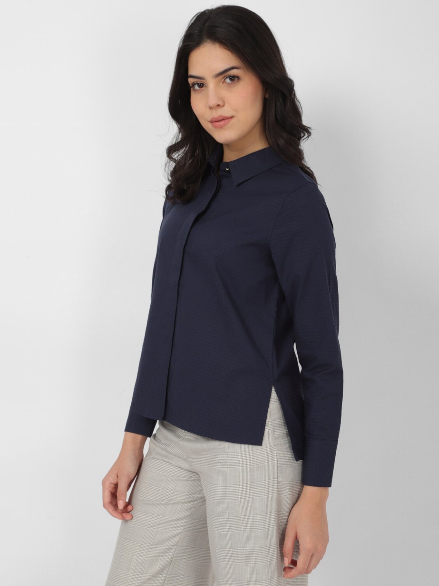 Van Heusen Maroon Plain Formal Shirt