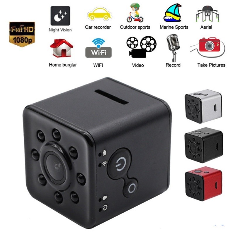 SQ13 Ultra-Mini DV Pocket WiFi 1080P 30fps Digital Video Recorder Camera Camcorder with 30m Waterproof Case, Support IR Night Vision