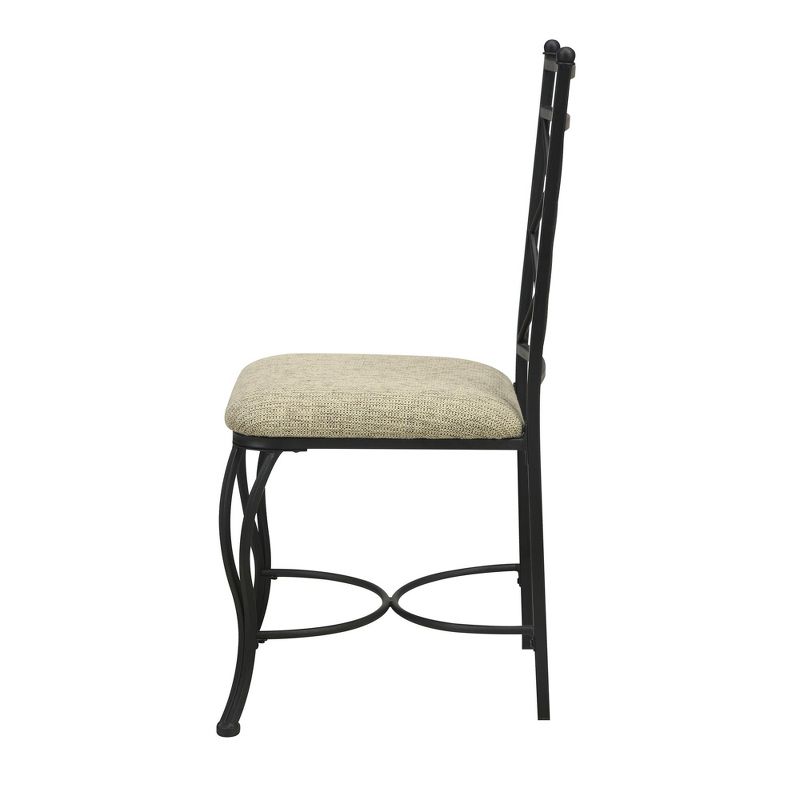 5pc Chandler Glass Top Metal Dining Set Black - Dorel Living