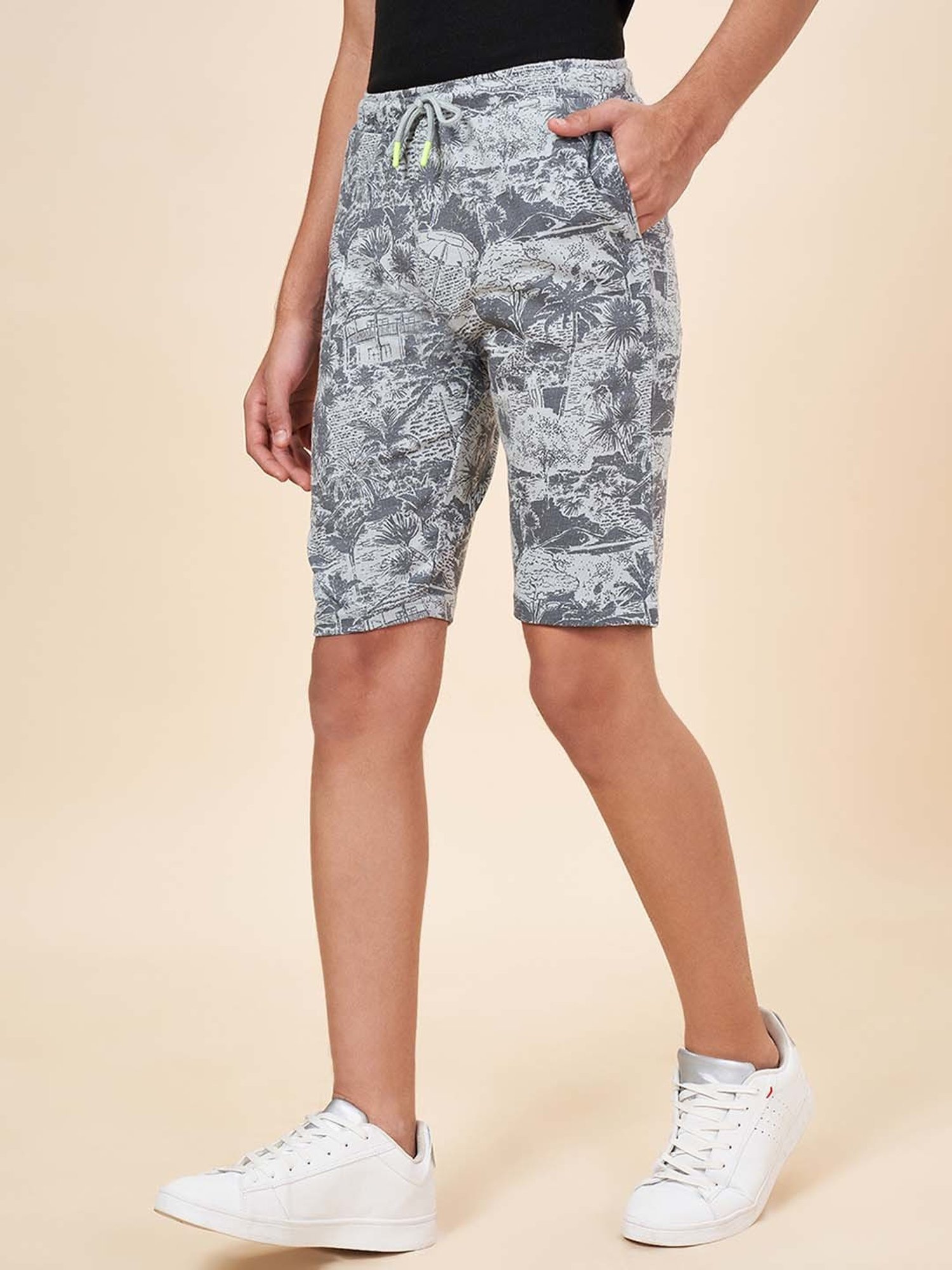 Coolsters by Pantaloons Kids Grey Cotton Printed Shorts