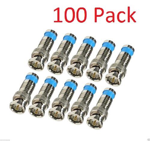 wennow 100 Pcs BNC Male Compression Coax Connectors RG59