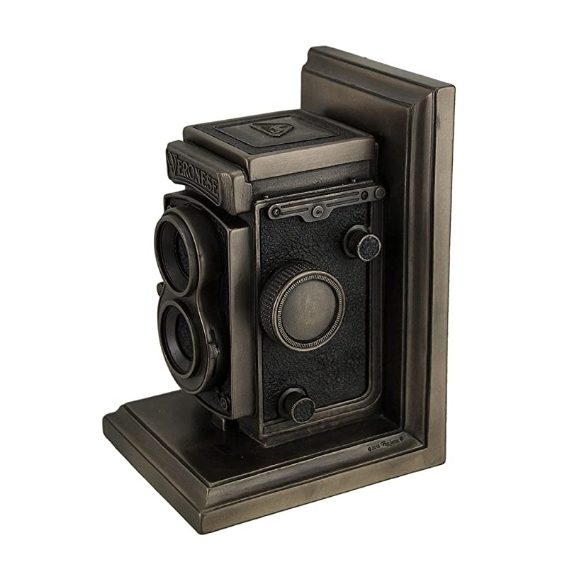 Statues Vintage Tlr Camera Decorative Bronze Finish Single Bookend Statue 5 X 7 X 425 Inches Bronze
