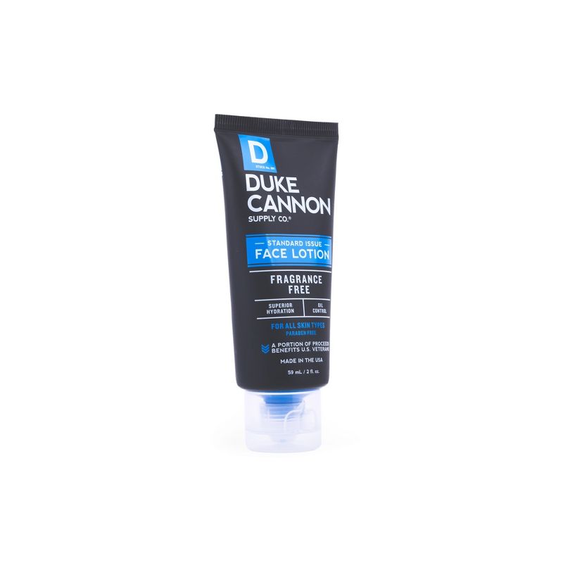 Duke Cannon Standard Issue Face Lotion Fragrance Free Oil Control - Trial Size - 2 fl oz