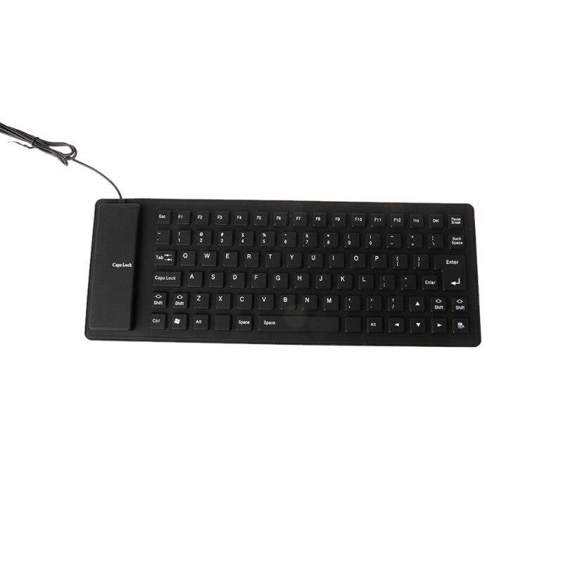 Flexible Keyboard for Computer 85 Keys Foldable USB Wired Silicone Water-resistant Washable Keyboards
