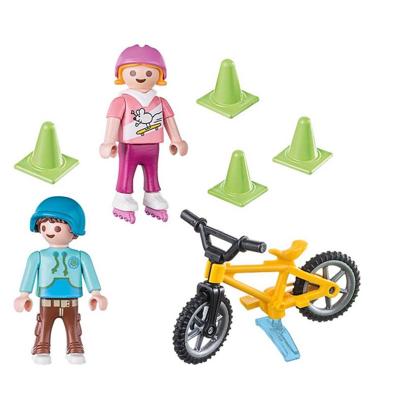 Playmobil Children with skates and bike