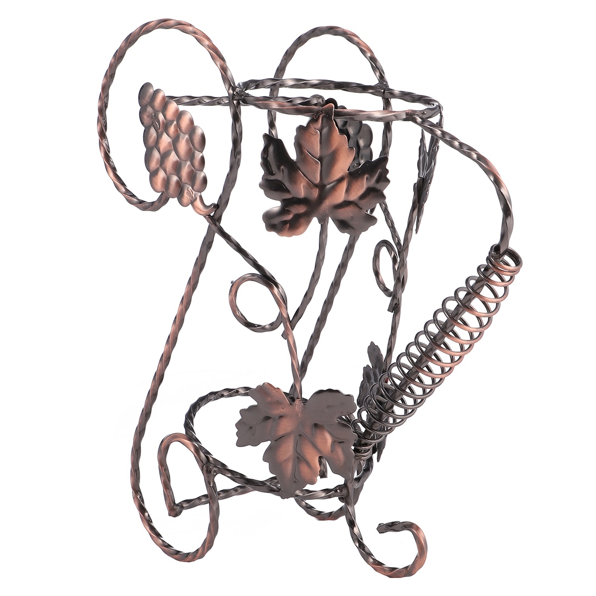Grape Wine Bottle Rack Iron Ornament Funny Creative Craft Grape Leaf Ornament Wine Bottle Rack for Home Bar (Bronze)