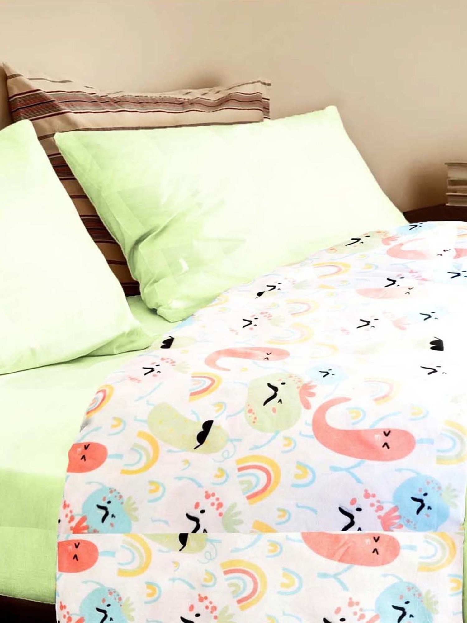 The Baby Atelier Rainbow Vegetables Organic Junior Queen Bed Cover