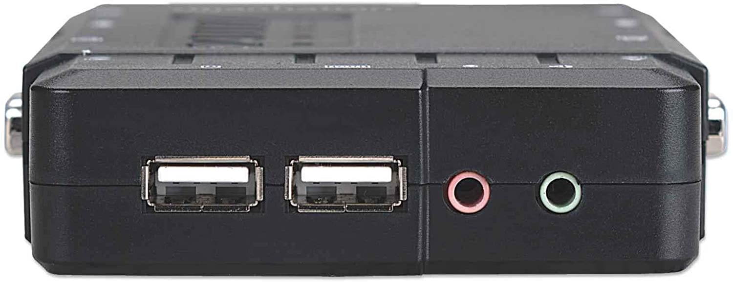 Manhattan 4Port Compact KVM Switch USB Audio with Cables (151269)
