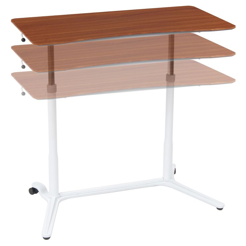 Element Sit-Stand Height Adjustable Desk White/Cherry - Studio Designs