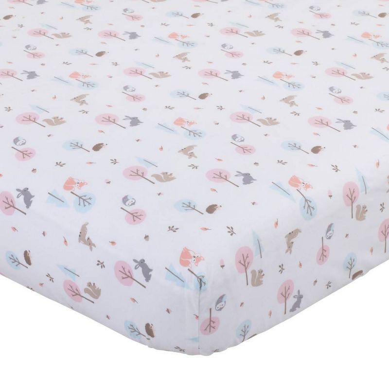 Carter's Woodland Meadow Nursery Crib Bedding Set - Peach/Coral/Aqua 3pc