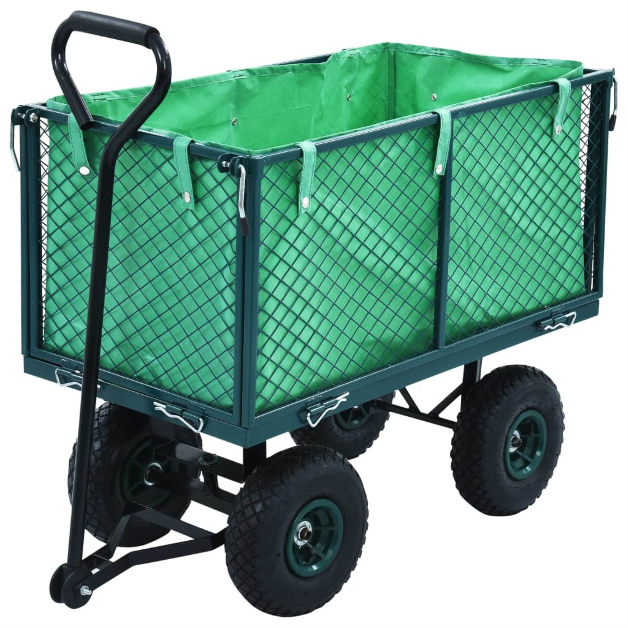 vidaXL Garden Hand Trolley Green 771.6lbs Outdoor Yard Transport Dolly Cart