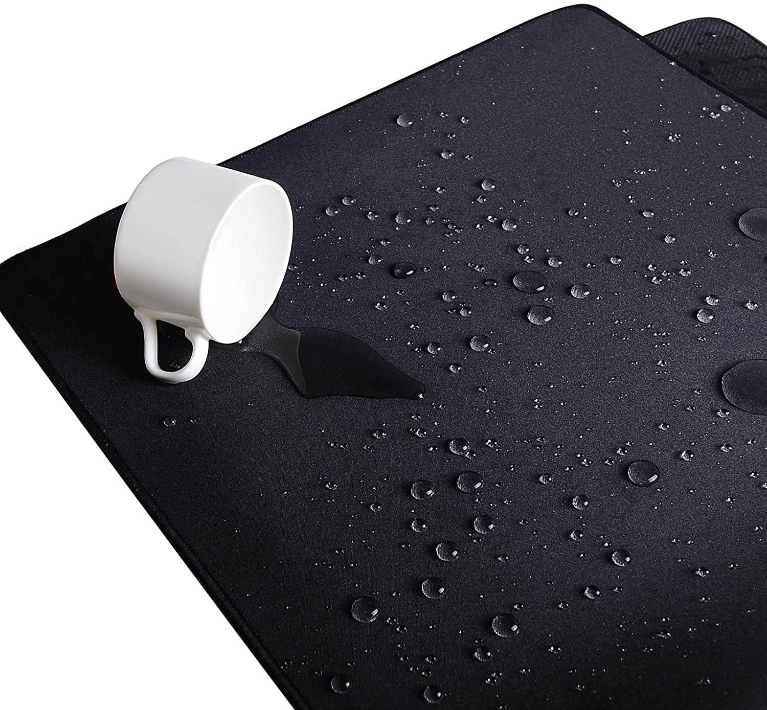 Havit Gaming Mouse Pad (13.78 x 10.63 x 0.12 Inch) Mouse Mat with Stitched Edges & Waterproof Surface, Non-Slip Base Ergonomic Mousepad for Laptop Computer, Black