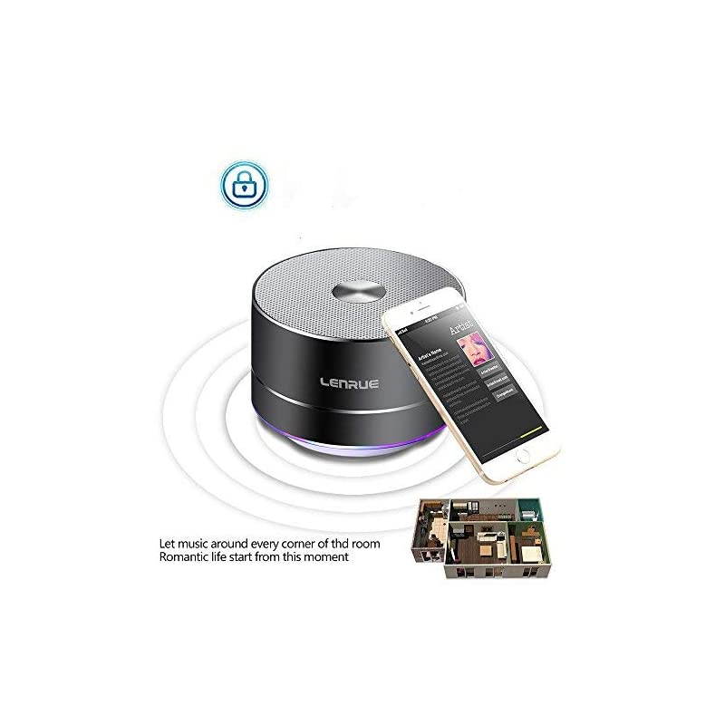 Portable Wireless Bluetooth Speaker with BuiltinMicHandsfree CallAUX LineTF CardHD Sound and Bass for iPhone Ipad Android Smartphone and More