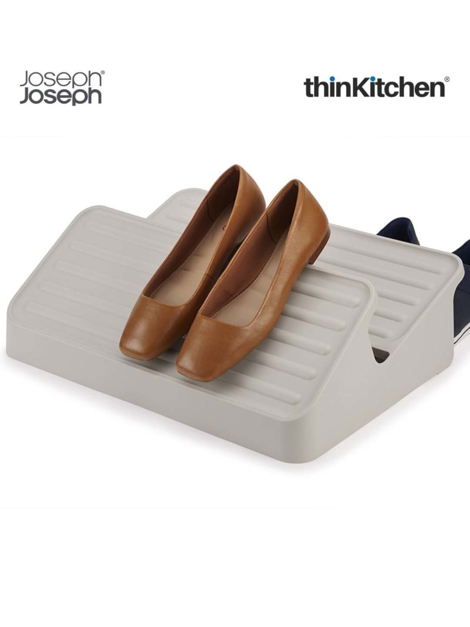 Joseph Joseph Ecru Polypropylene Shoe-In Large Space-Saving Shoe Rack