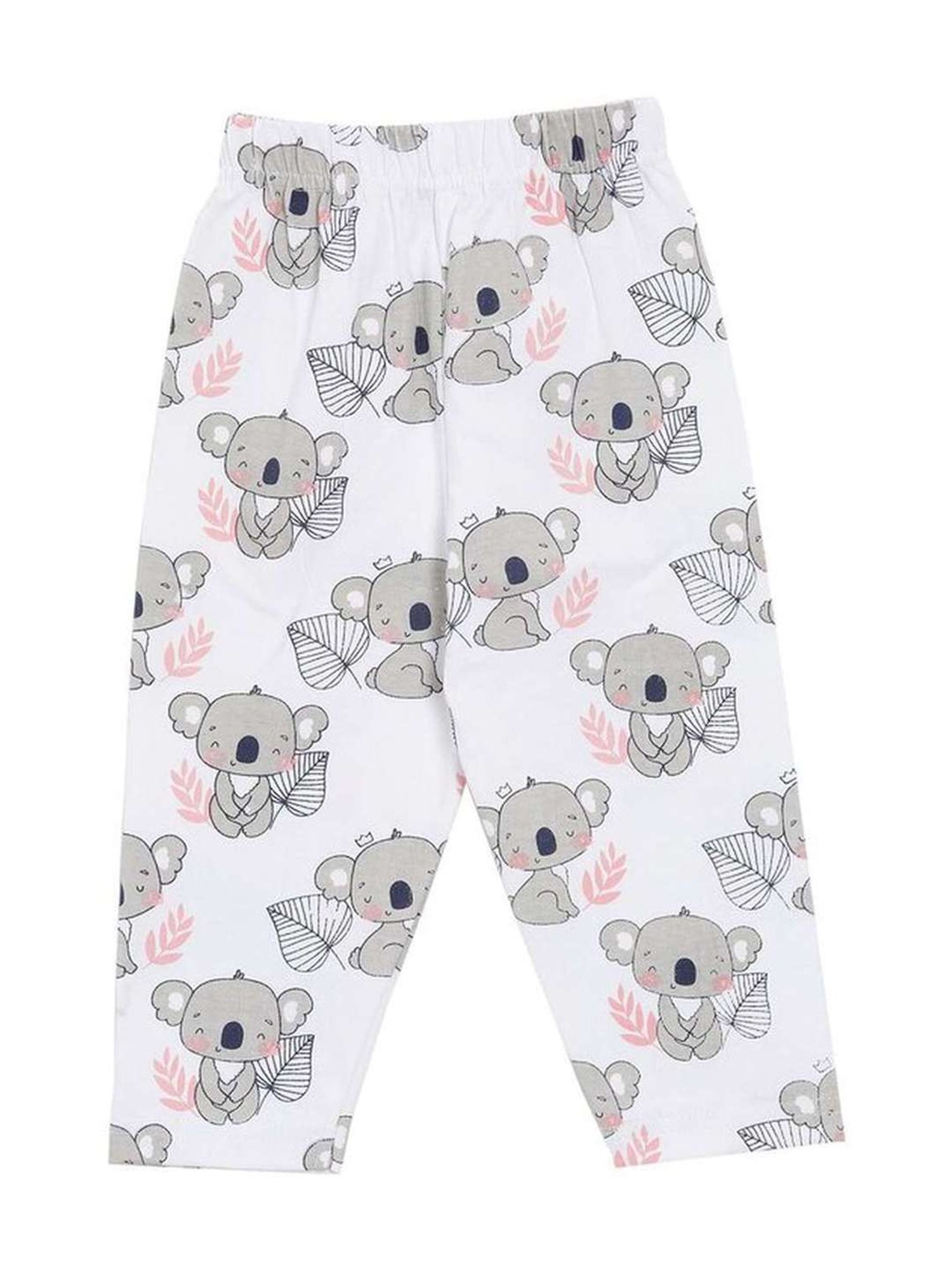 The Mom Store Boys White & Grey Cotton Printed Full Sleeves Shirt Set