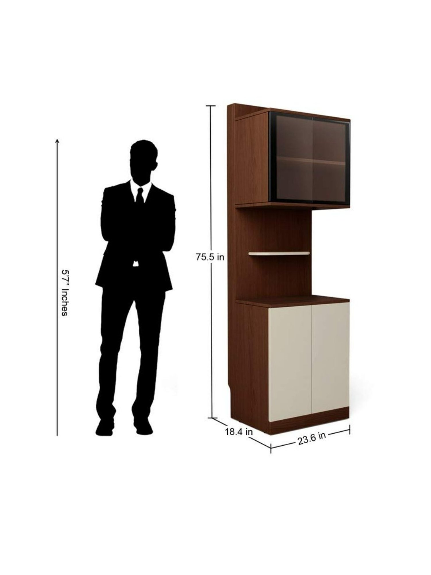 Delite Kom Flex Flowery Wenge & Acacia Dark Engineered Wood TV Entertainment Unit