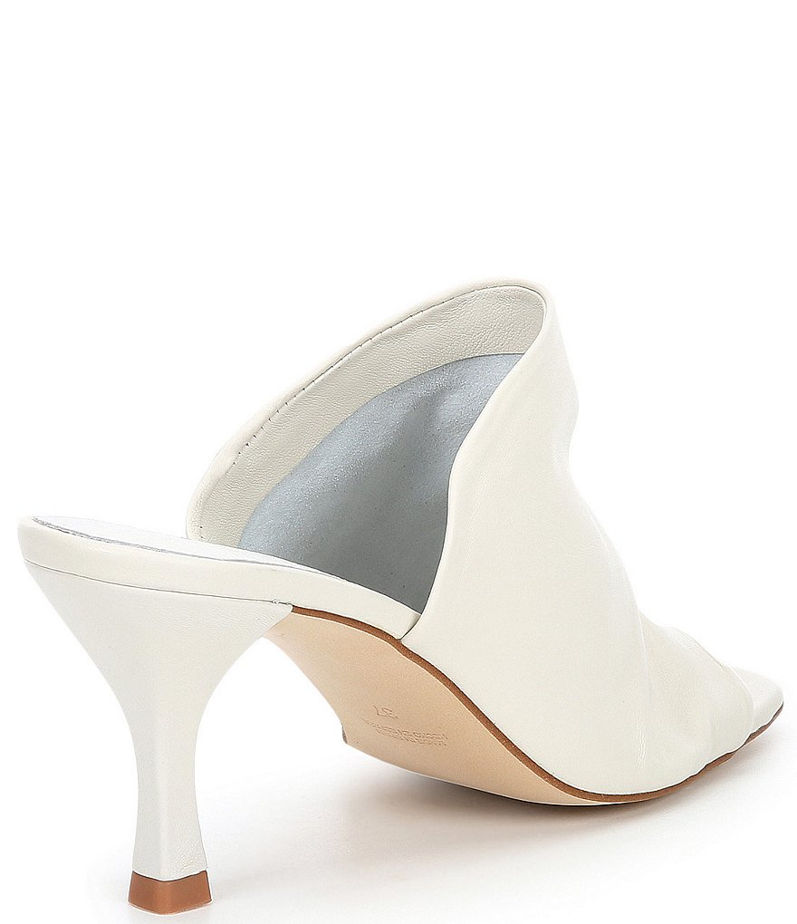 Free People Cara Square Toe Ruched Leather Mules