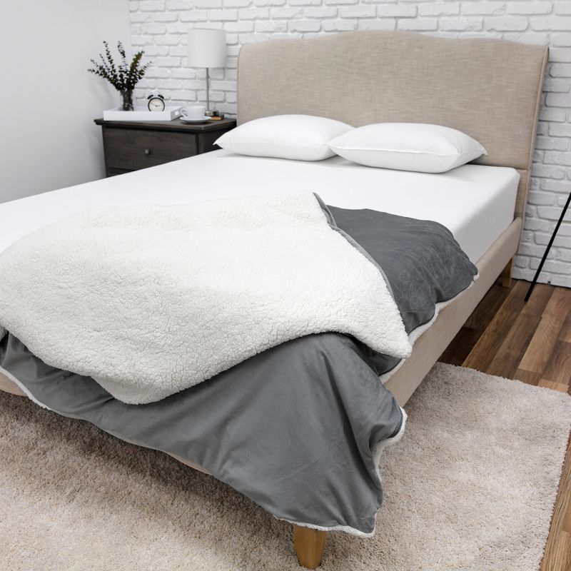 SensorPEDIC 15lb. Serenity Weighted Blanket with Removable Cover with Sherpa and Plush Fabrics