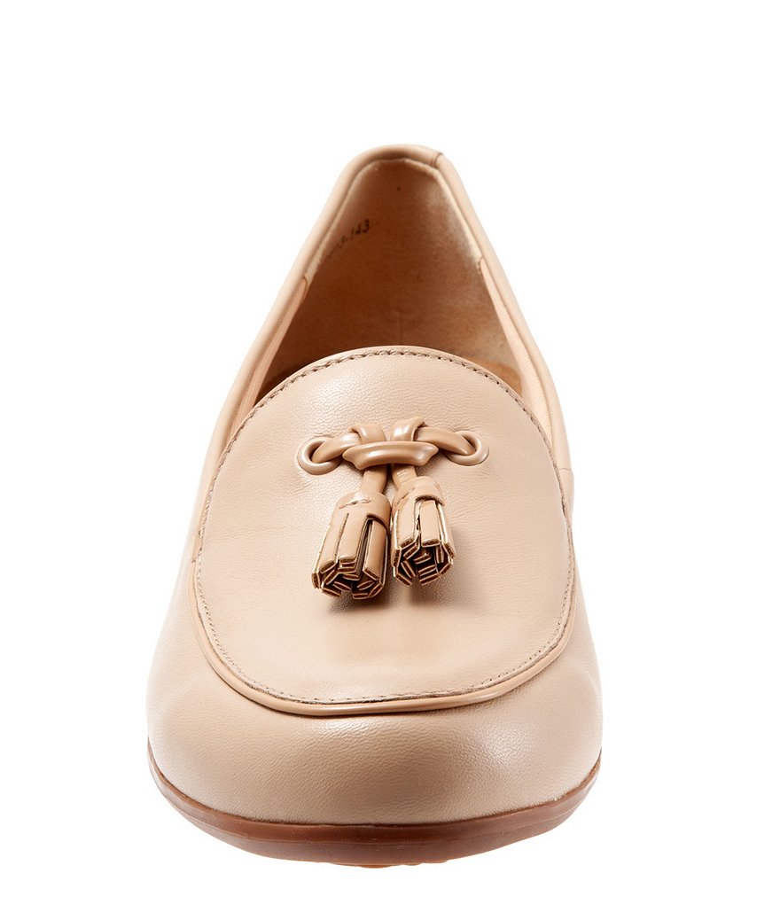 Trotters Mary Leather Tassel Block Heel Loafers