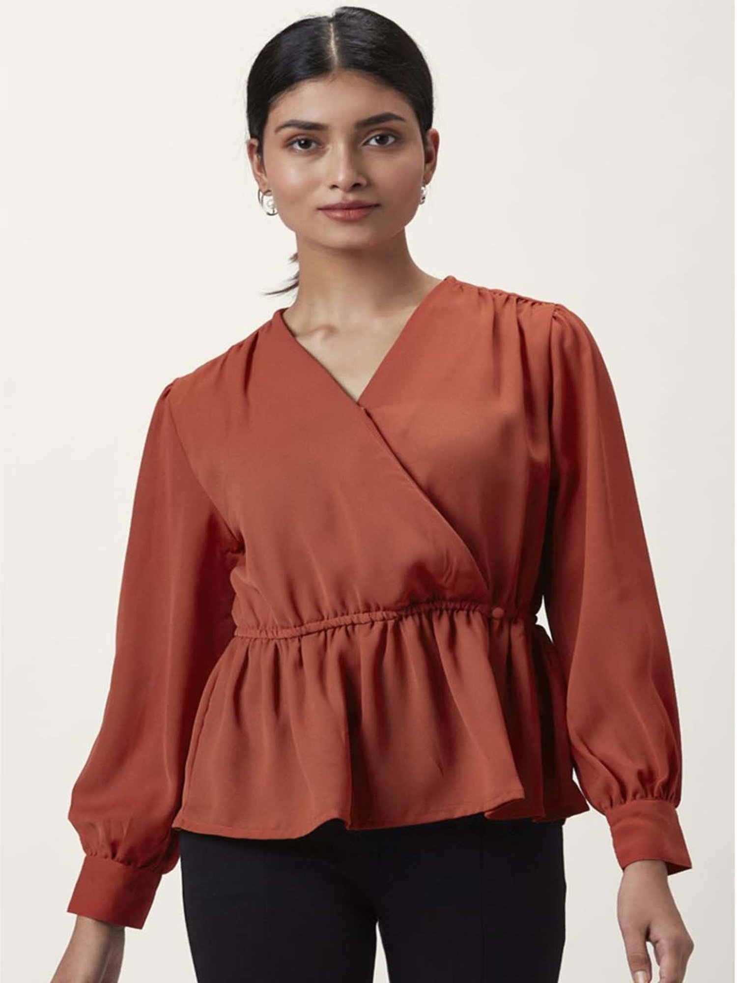 Annabelle by Pantaloons Rust Printed Top