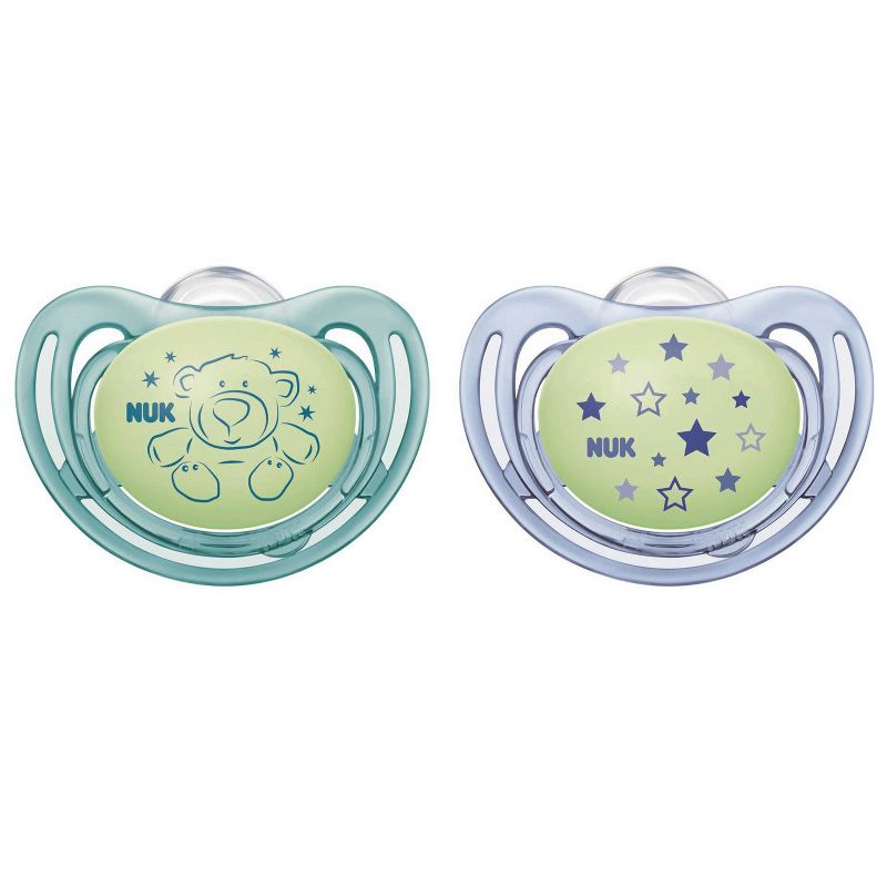 NUK Airflow Glow-in-the-Dark Pacifiers, 6-18 Months - Boy - 2pk