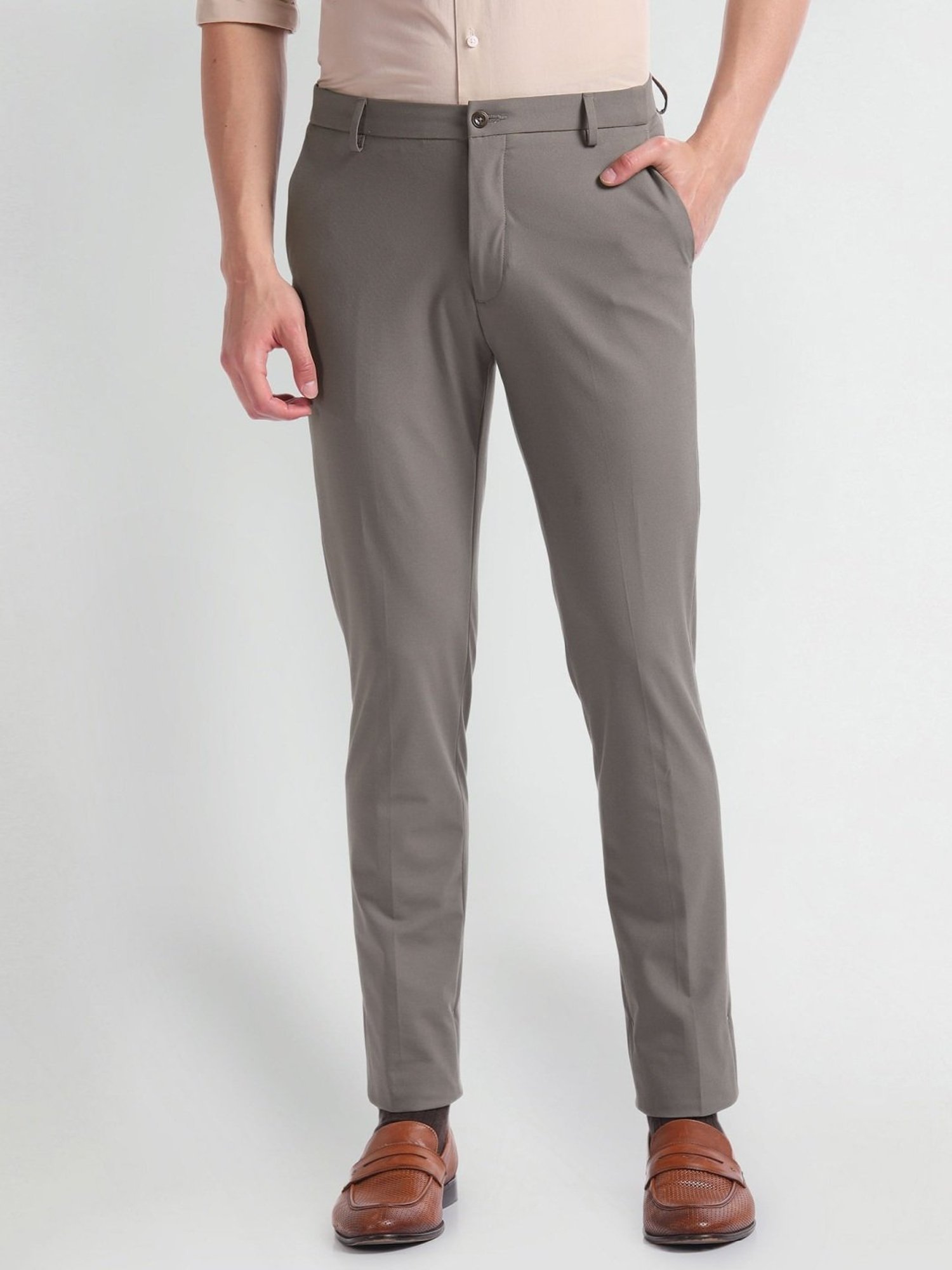 Arrow Newyork Brown Slim Fit Trousers