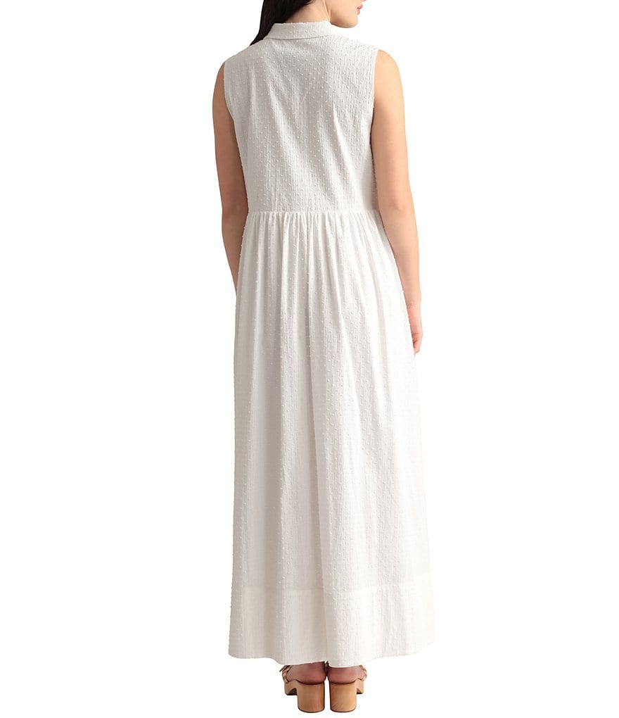 Maggy London Petite Size Sleeveless Collard Maxi Shirtdress