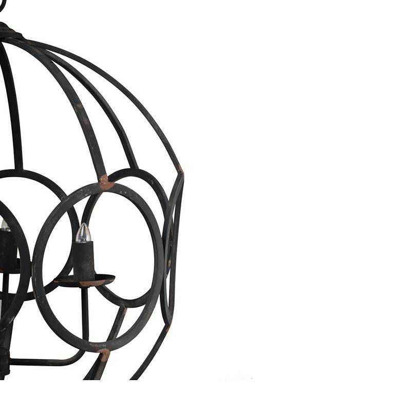 Malin 4-Light Orb Chandelier Antique Black - A&B Home