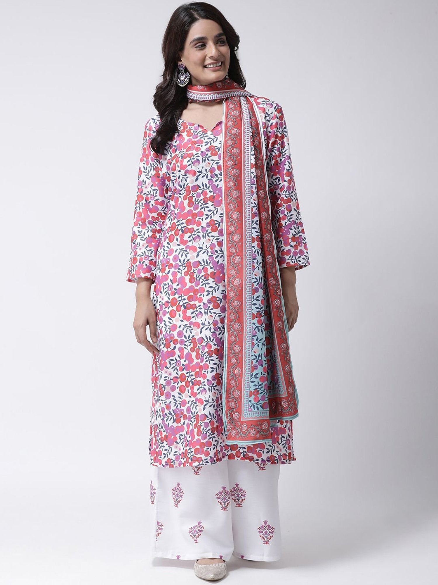 Hangup Pink & Blue Printed Dupatta
