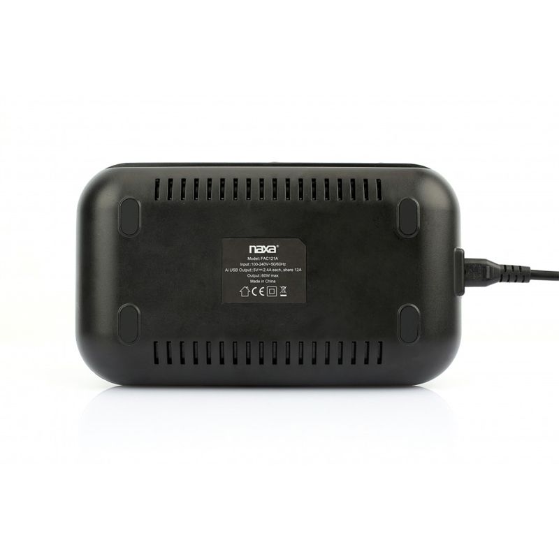 NAXA Electronics 7-Port USB Fast Charging Station in Black