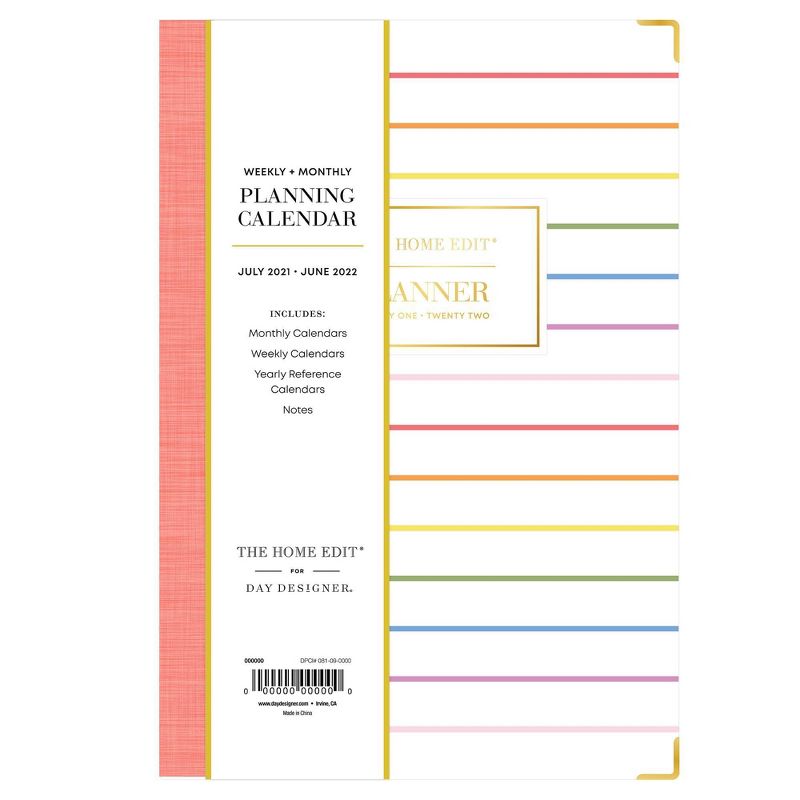 2021-22 Academic Planner 5" x 8" Hard Cover Weekly/Monthly Bookbound Skinny Mini - The Home Edit