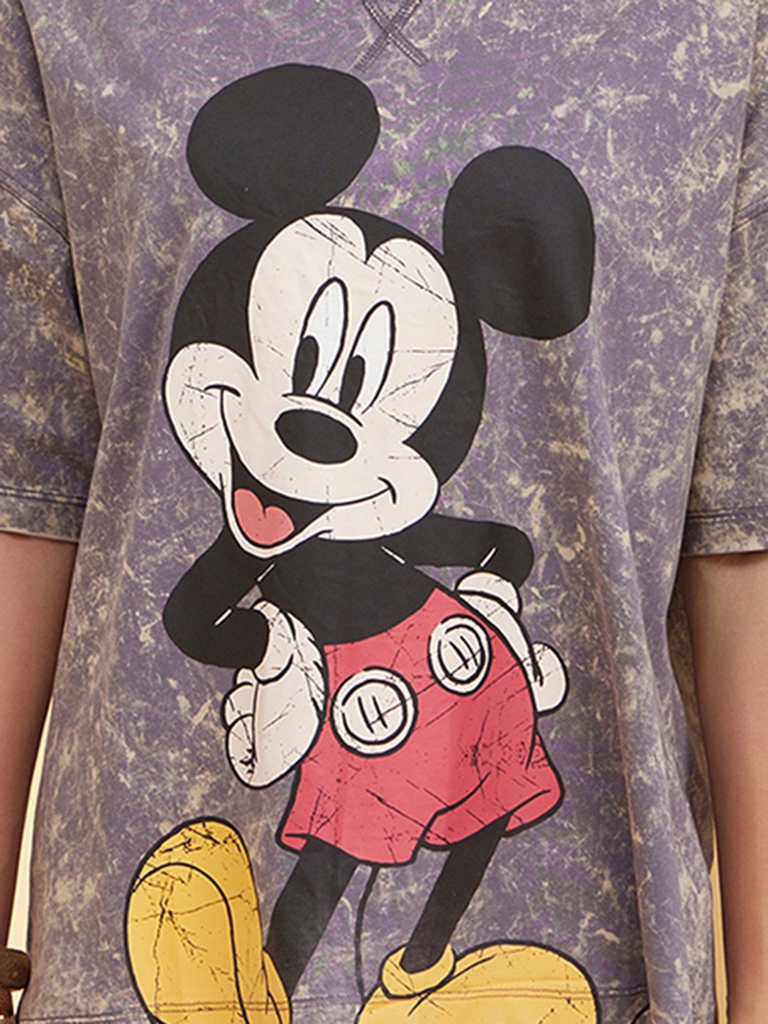 Kazo Grey Cotton Printed Oversized T-Shirt