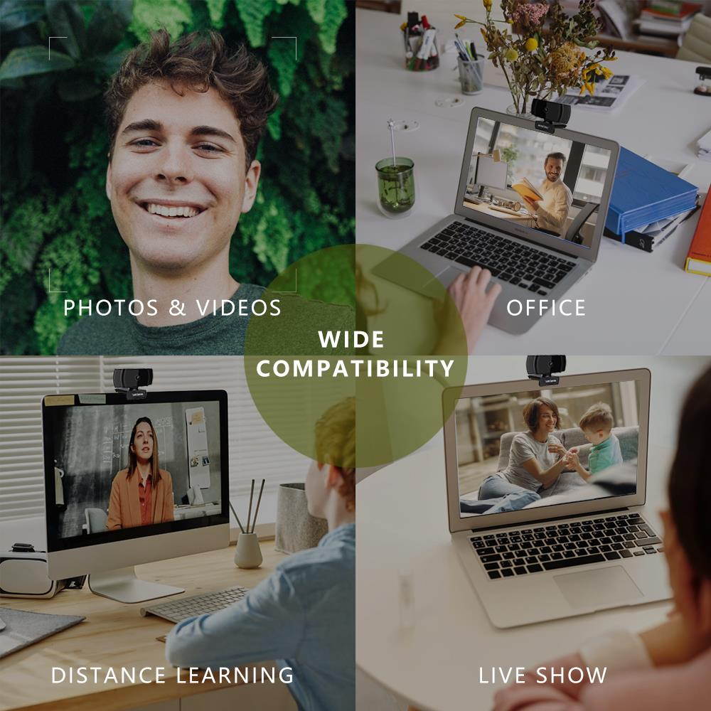 Mytrix AutoFocus Full HD 1080P Aoni Webcam, Built-in Noise Cancelling Mic, USB Webcam for Windows Mac PC Laptop Desktop Video Calling Recording Conferencing Streaming, Skype Zoom Facebook Youtube