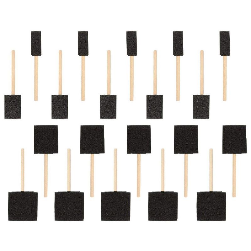 Foam Paint Brushes, Arts and Crafts Supplies (4 Sizes, 20-Pack)