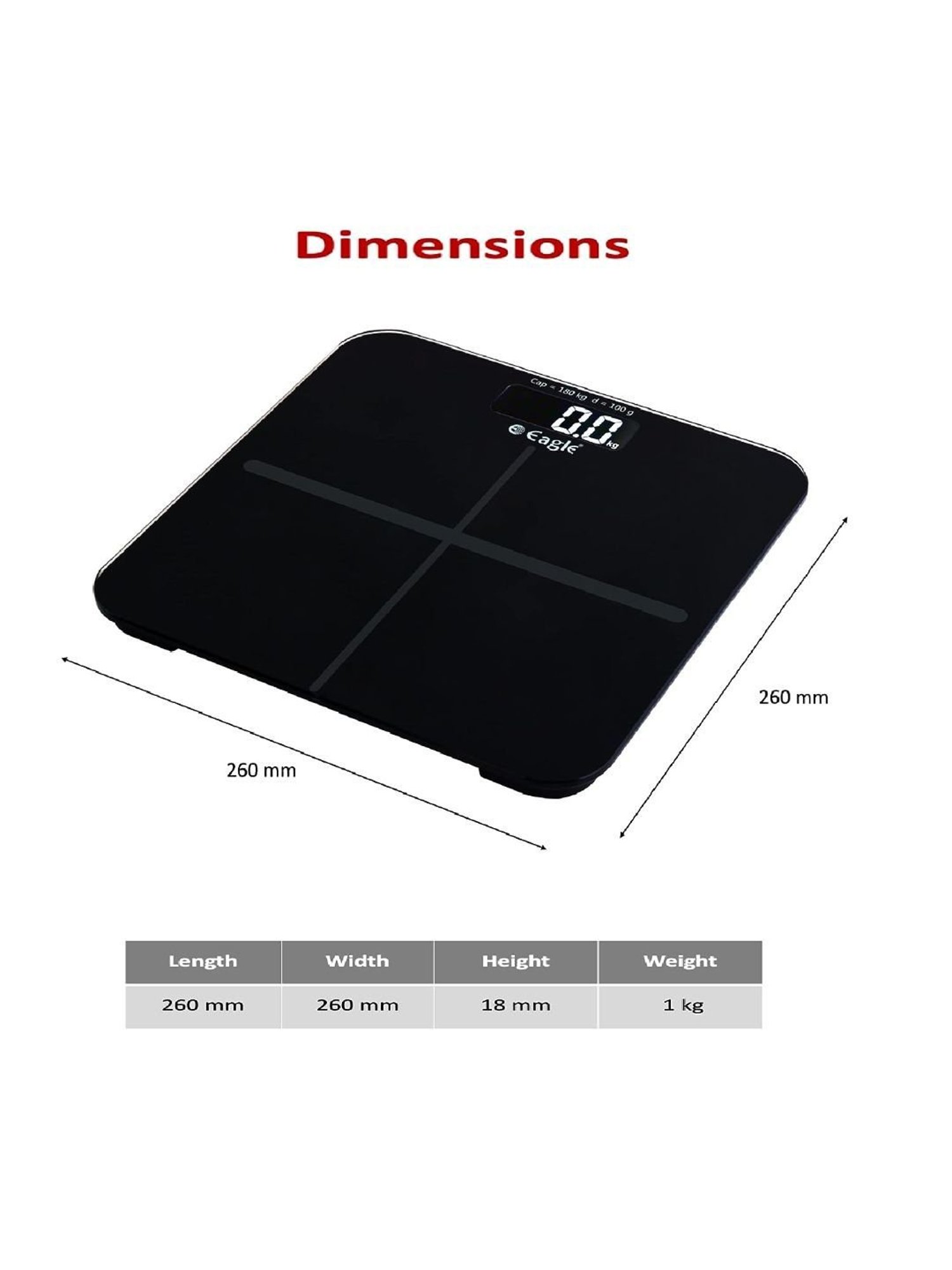 Eagle EEP1100A-GY Digital Weight Machine Body 180kg Capacity,100g Accuracy,Electronic Weighing scale