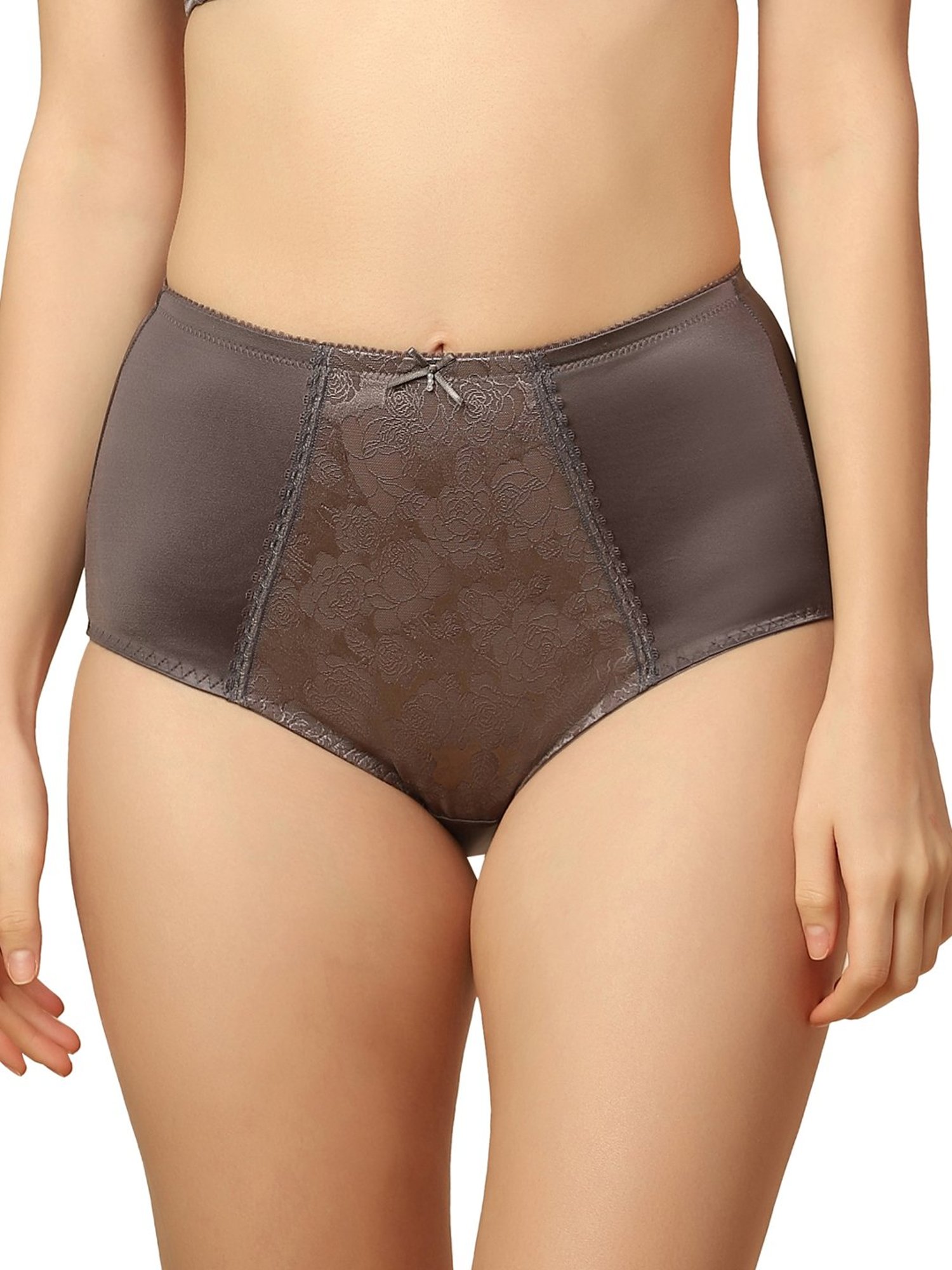 Triumph Stone Grey Lace Work Panty
