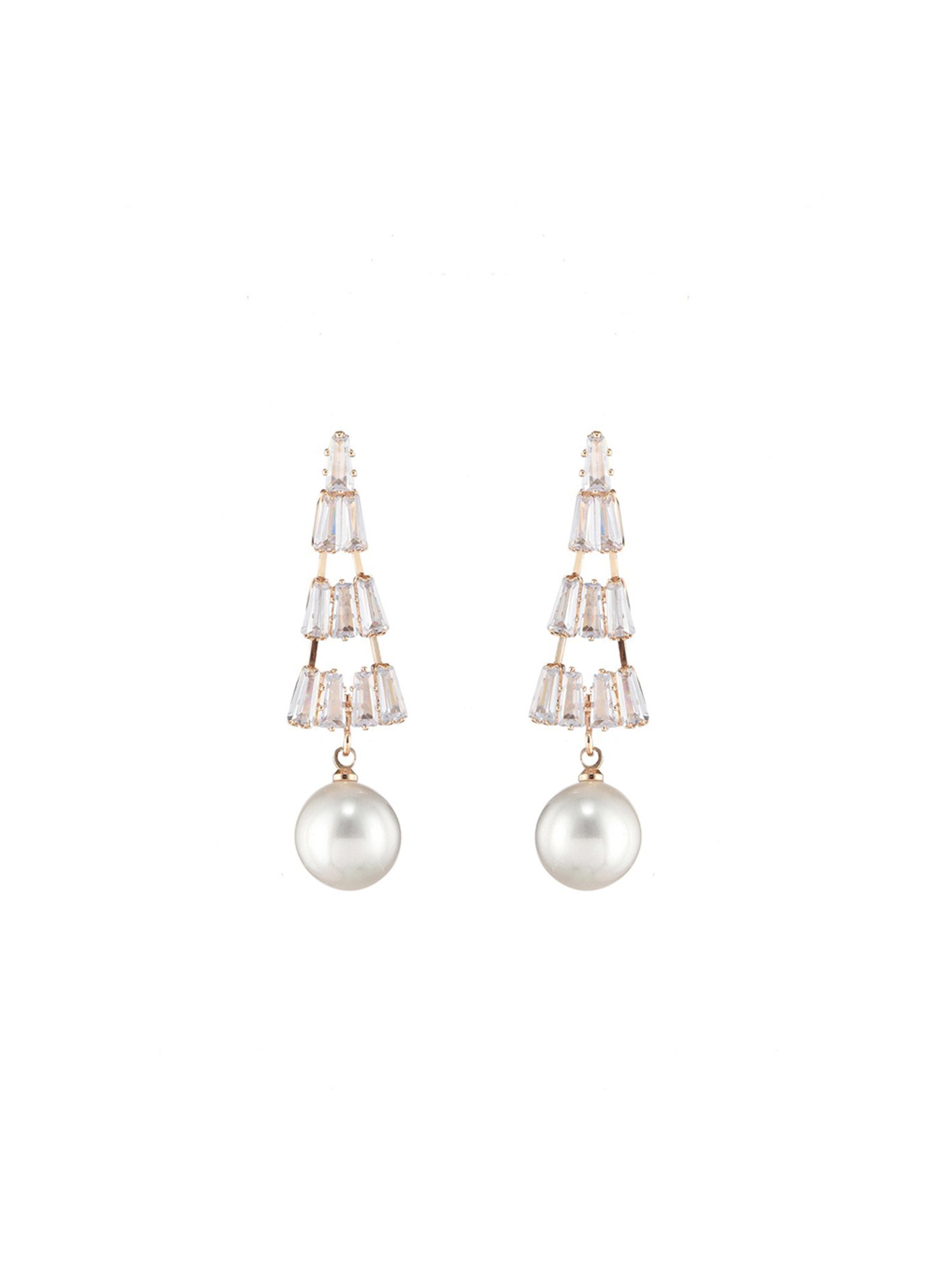 Aatmana Rose Gold Plated Contemporary Dangler Earrings