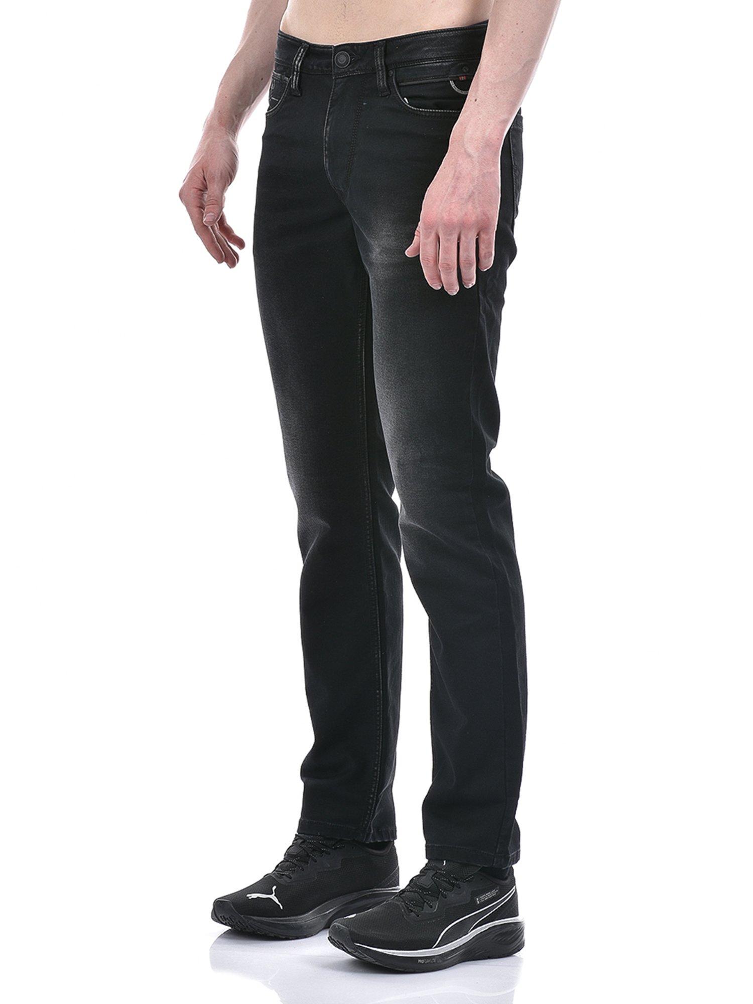 Lawman Pg3 Black Straight Fit Lightly Washed Jeans